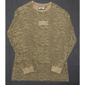 KITH NYC Tiger Camo Classic Box Logo Long Sleeve Shirt Men's Size Large